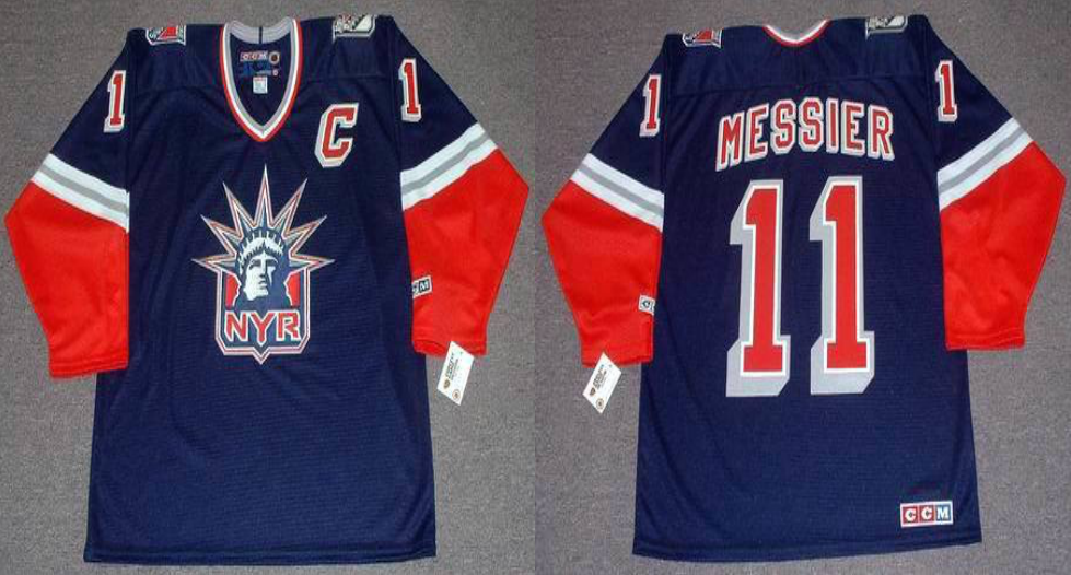 2019 Men New York Rangers 11 Messier blue CCM NHL jerseys